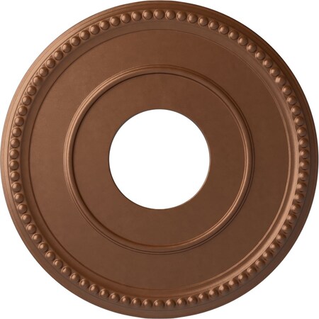 Ekena Millwork Bradford Ceiling Medallion (Canopies up to 6 5/8"), 12 1/2"OD x 3 7/8"ID x 3/4"P, Polished Copper CM12BRPOS